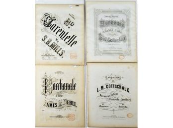 91 - Sheet Music - 1860s  - 4 Decorative Covers From Civil War Era