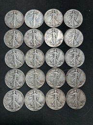 (20) Walking Liberty Half Dollars