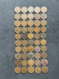 (50) Indian Head Cents