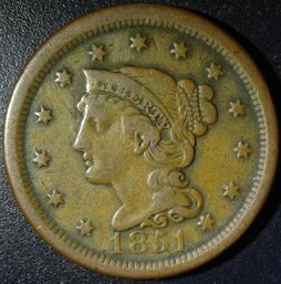 1851 Braided Hair Large Cent