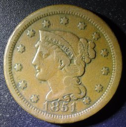 1851 Braided Hair Large Cent