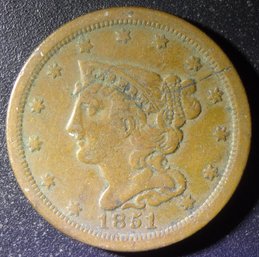 1851 Braided Hair Half Cent