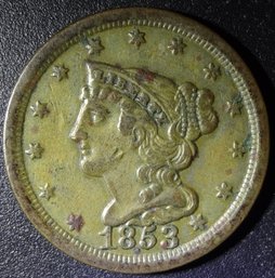 1853 Braided Hair Half Cent