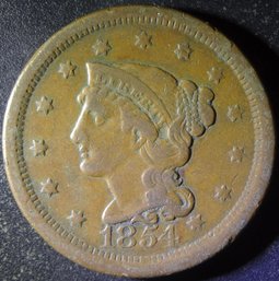 1854 Braided Hair Large Cent