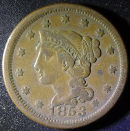 1853 Braided Hair Large Cent