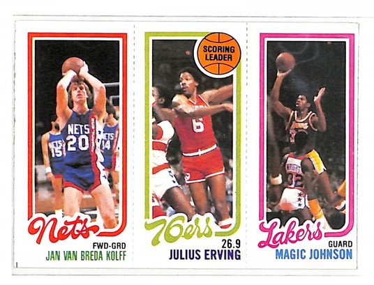 1980 Topps Magic Johnson RC (Includes Julius Erving)
