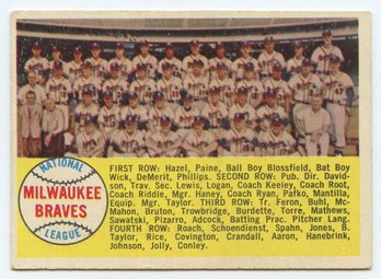 1958 Topps Milwaukee Braves Team Card #377