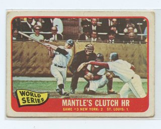 1965 Topps World Series Game 3 Mickey Mantle #134