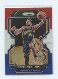 2021-22 Panini Prizm Stephen Curry Red White & Blue #154
