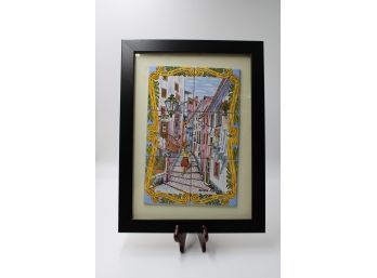 ALFAMA PORTUGAL BY MUONCA TILE PAINTING IN 13.5' X 18' FRAME