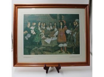 GRANTING OF THE HUDSON'S BAY COMPANY ROYAL CHARTER, 2ND MAY, 1670 PRINT FRAMED 17.5' X 21.5'