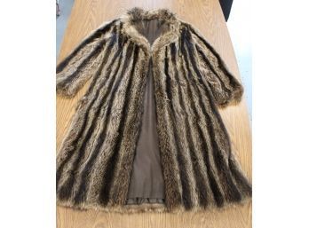 REAL RACOON COAT LUXURY FUR JACKET SIZE S