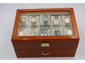 (15) BULOVA ACCUTRON WATCHES IN JEWLERY BOX