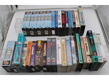 (33) DRAMA VHS MOVIES BOX LOT (TITANIC, ALL THE RIGHT MOVES)