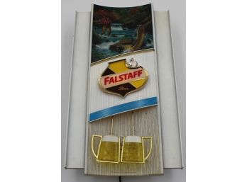 FALSTAFF MOVING MUGS & FISHERMAN LIGHT UP MOVING VINTAGE BEER SIGN