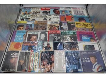 2 BINDERS OF 45RPM RECORD SLEEVES (THE BEACH BOYS, PAUL MCCARTNEY)