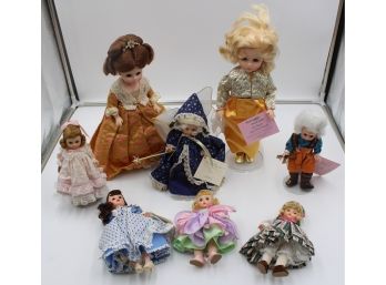 (7) MADAME ALEXANDER VINTAGE DOLLS W/BOXES & (1) ASHTON DRAKE GALLERIES DOLL DRESS