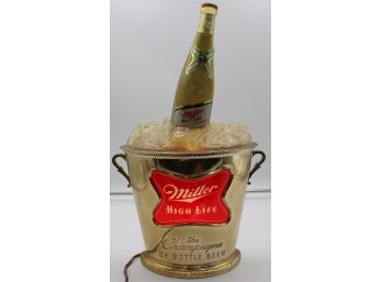 MILLER HIGH LIFE BUCKET LIGHT UP VINTAGE BEER SIGN