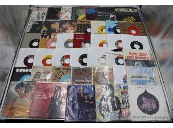 VINYL RECORDS 45RPM MISCELLANEOUS RECORDS BOX LOT (ELTON JOHN, BILLY JOEL, JOHNNY CASH)