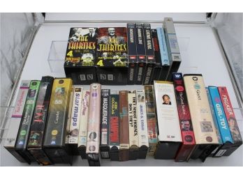 (27) MISCELLANEOUS VHS MOVIE BOX LOT (AMITYVILLE HORROR HOUSE, CAMELOT)