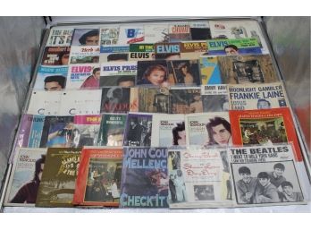 BINDER OF 45RPM RECORD SLEEVES (MICHAEL JACKSON, THE BEATLES)