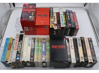 (30) DRAMA VHS MOVIES BOX LOT (THE GREAT GATSBY, SOPRANOS)