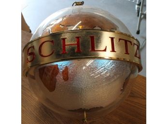 1968 SCHLITZ HANGING ROTATING GLOBE LIGHT UP ROTATING VINTAGE BEER SIGN