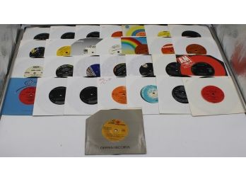 2 BINDERS OF 45RPM VINYL RECORDS (JOHNNY CASH, JOHNNY MATHIS)