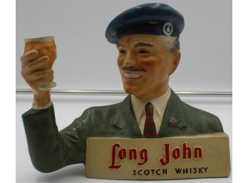 LONG JOHN SCOTCH WHISKEY VINTAGE BUST STATUE