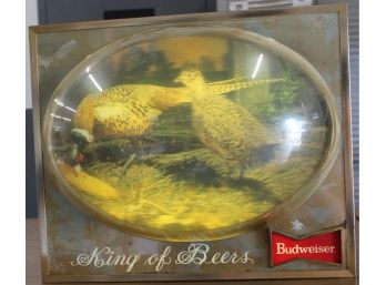 BUDWEISER PHEASANT BUBBLE 3D LIGHT UP VINTAGE BEER SIGN