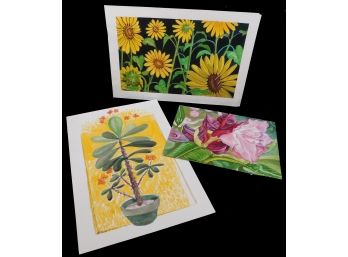 Howard Besnia: Three Floral Watercolors