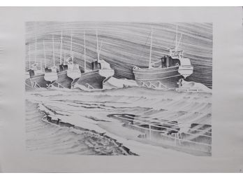 Howard Besnia: Ships On A Rocky Coast And Shipyard