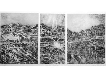 David Glines: Winter Triptych Etching 1965