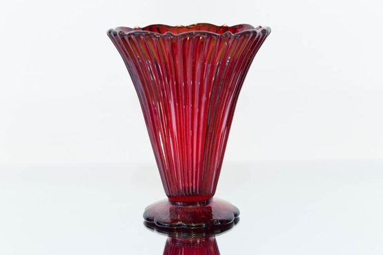 6' Fenton Ruby Red Sheffield Flared Vase