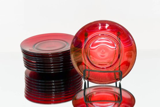 6.5' Fenton Ruby Red Saucers (10)