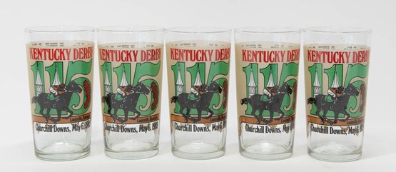 1989 Kentucky Derby Churchill Downs Commemorative Glasses (5)