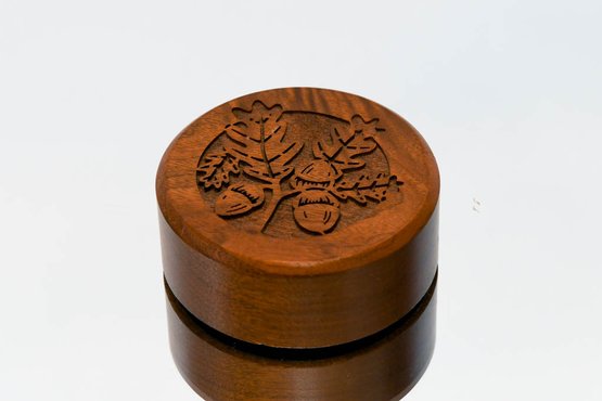 3.25' Laser Works Engraved Wooden Coaster Depicting Acorns