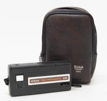 1975 Kodak Tele-Instamatic 608 Camera With Pocket Tote