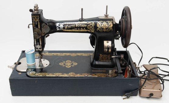 Antique White Rotary Sewing Machine Circa 1917-1920s