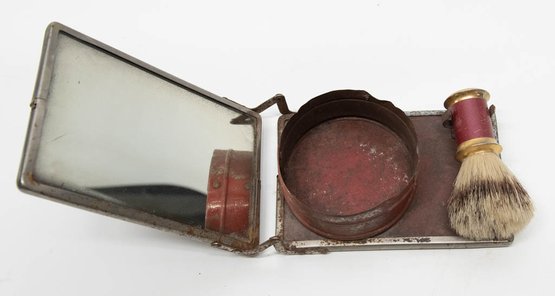 Vintage Metal Collapsable Travel Shaving Kit