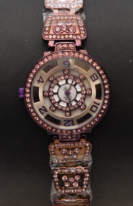 Genoa Austrian Crystal 18K Rose Gold IP Plating Stainless Steel Watch
