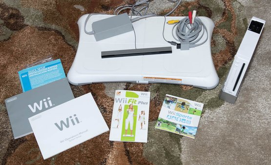 2006 Nintendo Wii With Wii Fit Board And Wii Sports (No Remotes)