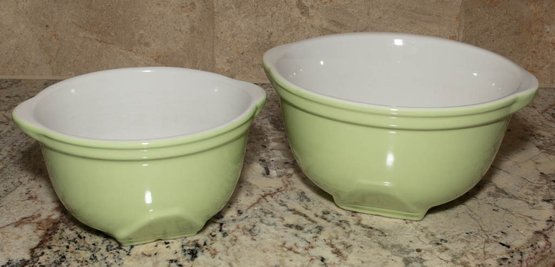 Set Of Two Lime Green Mixing Bowls
