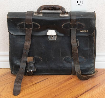 Vintage Leather Woods Lawyers Briefcase #36592 | Auctionninja.com