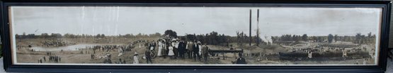 1911 Panoramic Photograph 'Opening Of Schell Canal'