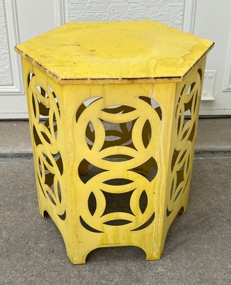 Metal Outdoor Yellow Side Table