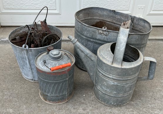 Vintage Watering Cans And Pails