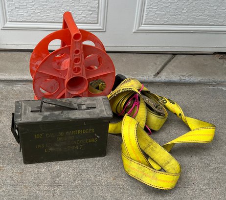 Ammo Box, Heavy Duty Strap And Extension Cord Reel