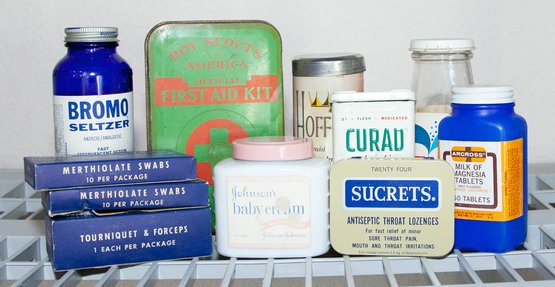 Vintage Health Care Tins And Packages