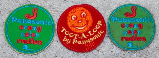 1970s Panasonic Advertising Patches For Toot-a-loop And Crazy Colors Radios